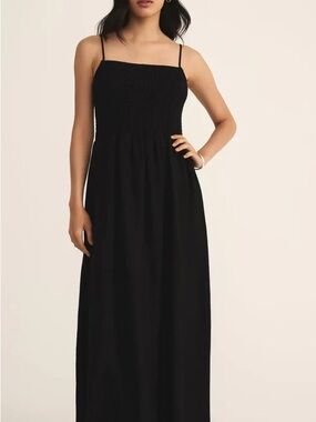 Z Supply Bayside Linen Maxi Dress, a black, sleeveless maxi dress Size L
